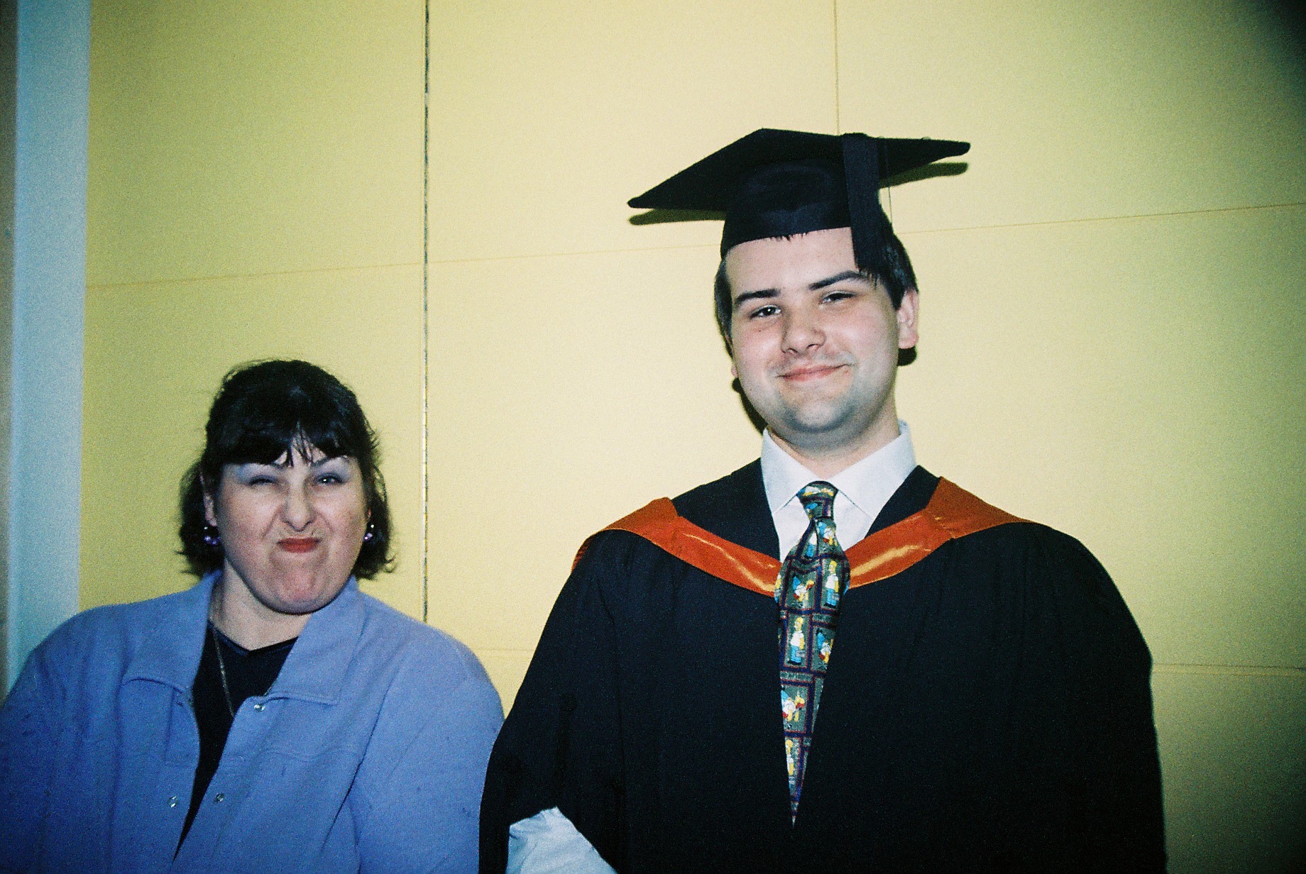 Mum pulling a face in one of my graduation photos.