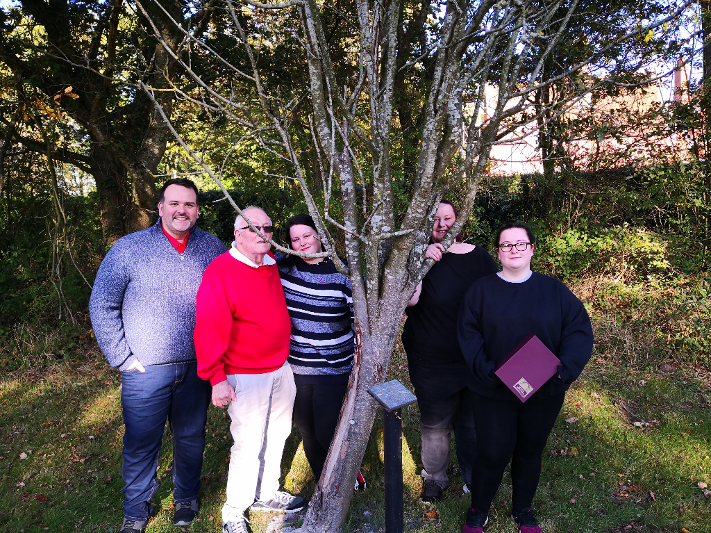 Our family around the Diana Memorial Tree where mum's ashes were scattered.
